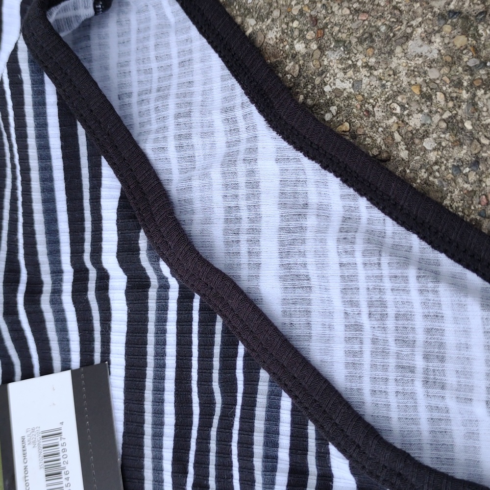 New Striped Ribbed Lightweight Cotton Cheeky Cheekini Stretchy Undies Panties - Picture 5 of 6